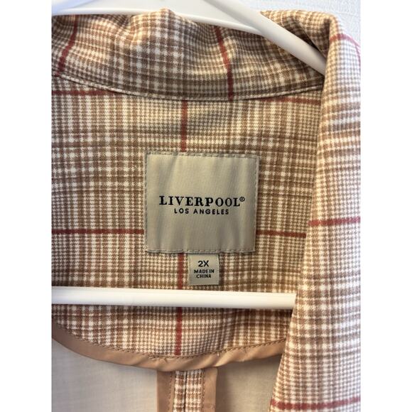 Liverpool Los Angeles Oversized Long Plaid Ladies Blazer 2X - Picture 2 of 7